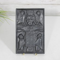 Celtic Peat Resin Crucifixion Wall Plaque Owen Crafts Ireland Christ Angels 8' X 5'