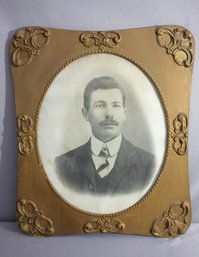 'Antique Victorian Portrait In Ornate Gold Frame'
