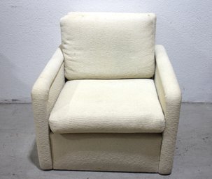 Modern Cream Upholstered Lounge Chair  Plush & Comfortable