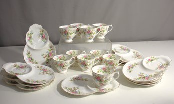 Partial Royal Albert 'Moss Rose' Bone China Lunch Set
