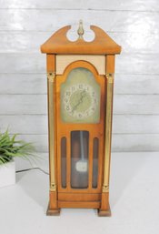 Vintage United Electric Pendulum Wall Clock Wood Case Made In USA Working 20'