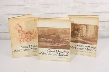 #3-Set Of 3 Great Drawings Of The Louvre Museum Books  Michelangelo, Raphael & Leonardo Da Vinci