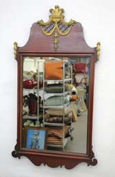 Vintage Federal Style Wall Mirror With Ornate Gilt Accents