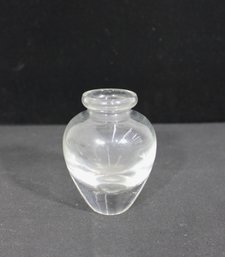 Vintage Clear Glass Bud Vase  Hand Blown Style  Minimalist Rounded Form  4.5 Tall