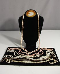#4-Collection Of Vintage Beaded And Stone Chip Necklaces