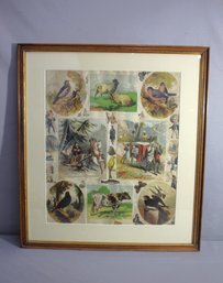 A Pastoral Collage Of Antique Print Cutouts