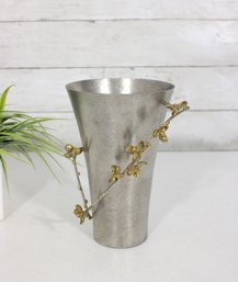 Michael Aram Bittersweet Large Vase With Original Bag  Nickelplate & Goldtone  7.5 H