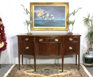 'Vintage Baker Furniture Mahogany Hepplewhite Sideboard With Inlay'