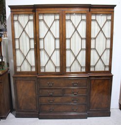 Vintage Mahogany China Cabinet & Secretary Desk  85H X 75.5W