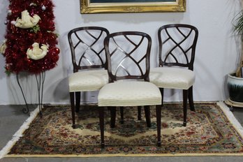 'Kindel Furniture Co. Set Of 3 Ribbon-Back Mahogany Dining Chairs'