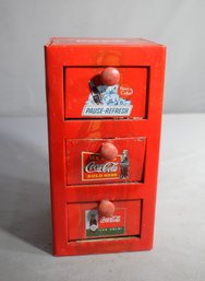 Vintage  Coca-Cola Brand Three Drawer Mini Storage Unit