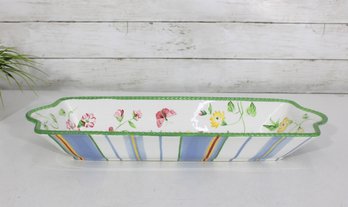 Waverly Garden Room Cottage Field Of Flowers Bread Tray  18' X 6.5' Floral Serving Platter