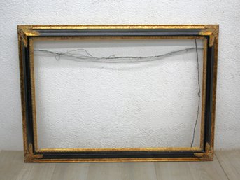 Aristocratic Elegance: Compo Black And Gold Ornate Picture Frame'