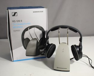 Sennheiser RS120 II On-Ear Wireless RF Headphones With Charging Cradle-untested