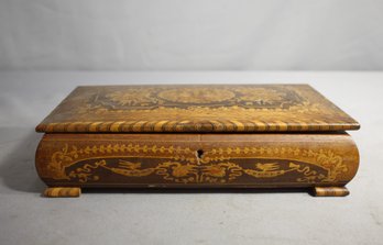 Antique Swiss 'Santa Lucia' Inlaid Wood Music Box