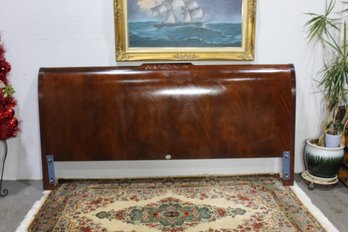 Baker Furniture King-Size Sleigh Headboard With Carved Details