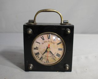 Authentic Models Reproduction Royal Mail Travel Clock Wooden Case Brass Accents