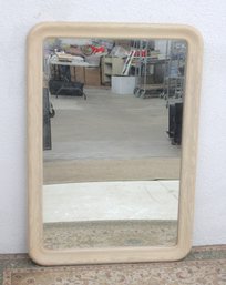Vintage Wall Mirror W/ Rounded Wood Frame  40' X 28' Neutral Modern Farmhouse Style
