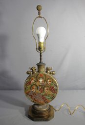 Japanese Satsuma Pottery Moon Vase Table Lamp