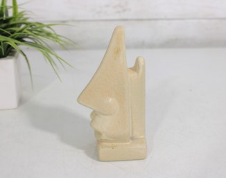 Vintage Abstract Ceramic Face Sculpture  Modernist Art Bust  Made In Indonesia  6