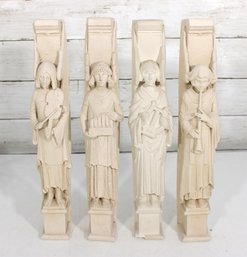 Set Of 4 Facsimilies Ltd Angel Wall Plaques  Chalkware Cherub Figures  13' H