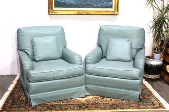 Baker Furniture  Leather Two Armchairs Set