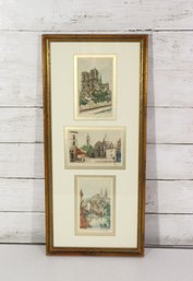 Framed European Cityscape Prints Vertical Wall Art 20 X 9