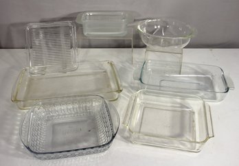 Group Lot Of Vintage Glass Bakeware & Casserole Dishes  Pyrex & More