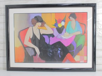Itzchak Tarkay Tea Time  Maria & Susie Large Framed Art Print 32.5' X 43.5' Signed In Plate