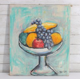 Original Still Life Oil Painting On Canvas  Signed WATSON  Fruit Compote 24' X 20'