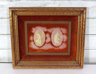 Framed Neoclassical Style Relief Cameo Panels  Classical Figures  12.5' X 14.5'
