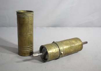 Antique Ottoman Turkish Brass Coffee Mill Grinder