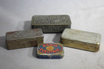Collection Of Antique Advertising Tins From Early 20th Century