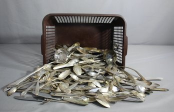Group Lot Of Silver Plated Flatware