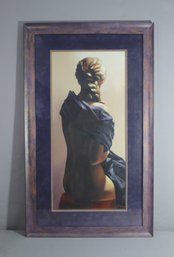 Framed Seated Female Nude Facing Away Profile, Signed M. Shpak