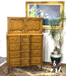 Vintage French Provincial Highboy Dresser By Bethlehem Furniture