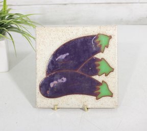 Bertex Art Tile  Eggplant Design Ceramic Wall Plaque  6' Square