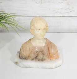 Dantes Beatrice Bust Sculpture  Marble / Alabaster Style  6 X 6 X 3