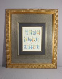 Fabulous Frame AND 'Egyptian Gods Of The Nile...' Reproduction Print After Original 1832 Lithograph