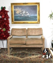 Mid-Century Modern Upholstered Two-Seat Sofa