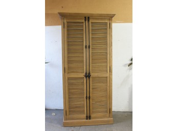 RESTORATION HARDWARE  Oak Shutter Tall Cabinet
