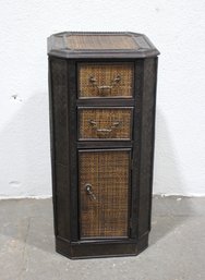 Decorative  Woven Panel Accent Cabinet With Drawers  32'H X 15'W X 15'D