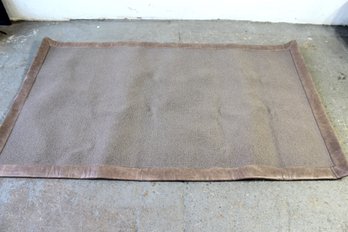 71' X 42' Wool Rug With Leather Trim