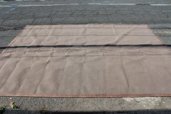 Large Wool Rug With Brown Leather Trim-  ( 130.5' X 178.5' )