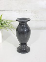 Black Marble Vase  Classic Urn Form  7' H (Small Chip)