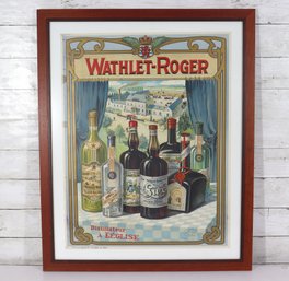 Vintage French Wathlet-Roger Advertising Print Distillateur  Lglise Framed 29 X 23.5