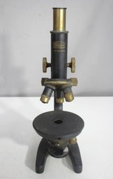 Antique Winkel-Zeiss Gttingen Brass & Cast Iron Microscope  No. 90489  14.5 H
