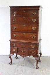 Antique Mahogany Chippendale  Highboy Chest With Claw And Ball Feet