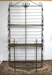 Metal And Brass Bakers Rack Display Shelf