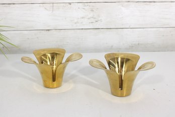 Set Of 2 Or 3 Vintage IKEA STILLHET Brass Tealight Holders  Modern Sculptural Design